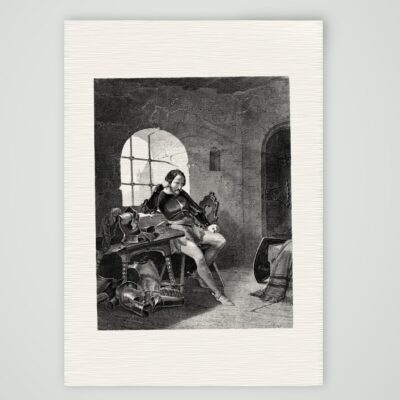 Eppelein von Gailingen – im Gefängnis – Stahlstich, Kunstdruck auf Leinenpapier