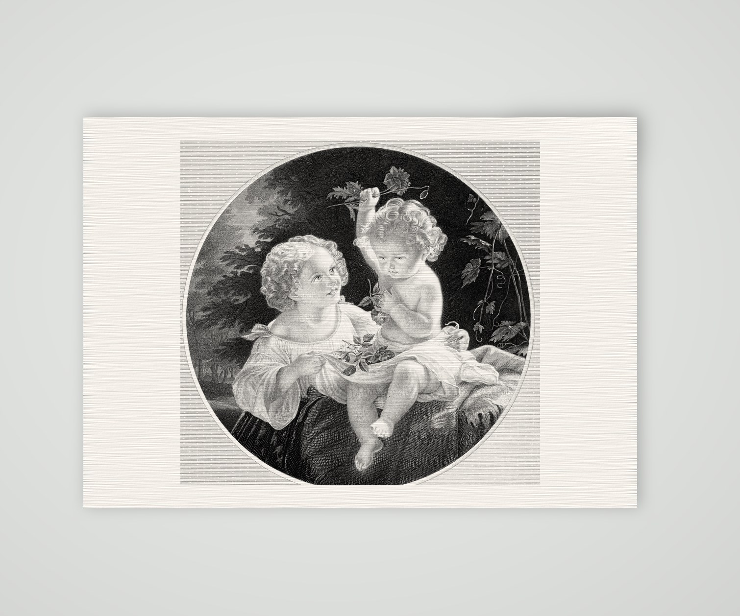 Manon und Charles – Stahlstich, Kunstdruck auf Leinenpapier