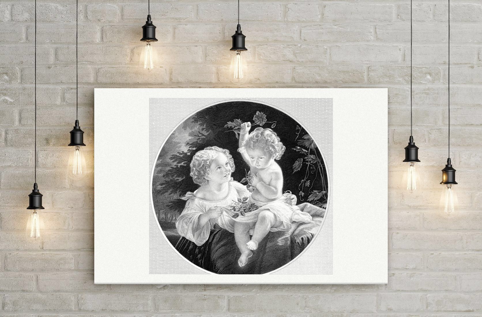 Manon und Charles – Stahlstich, Leinwanddruck auf Holzkeilrahmen an der Wand