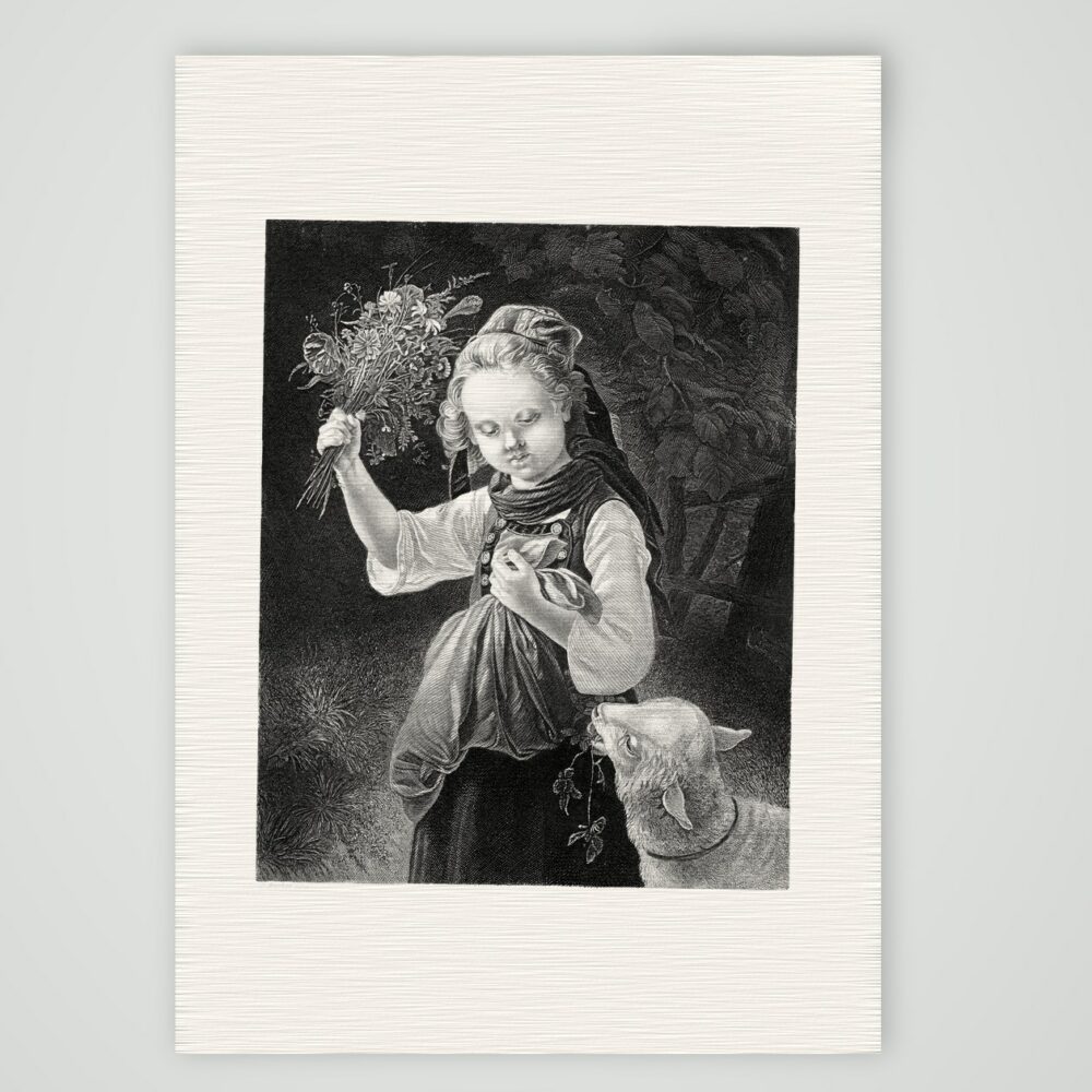 Waldröschen – Stahlstich, Kunstdruck auf Leinenpapier