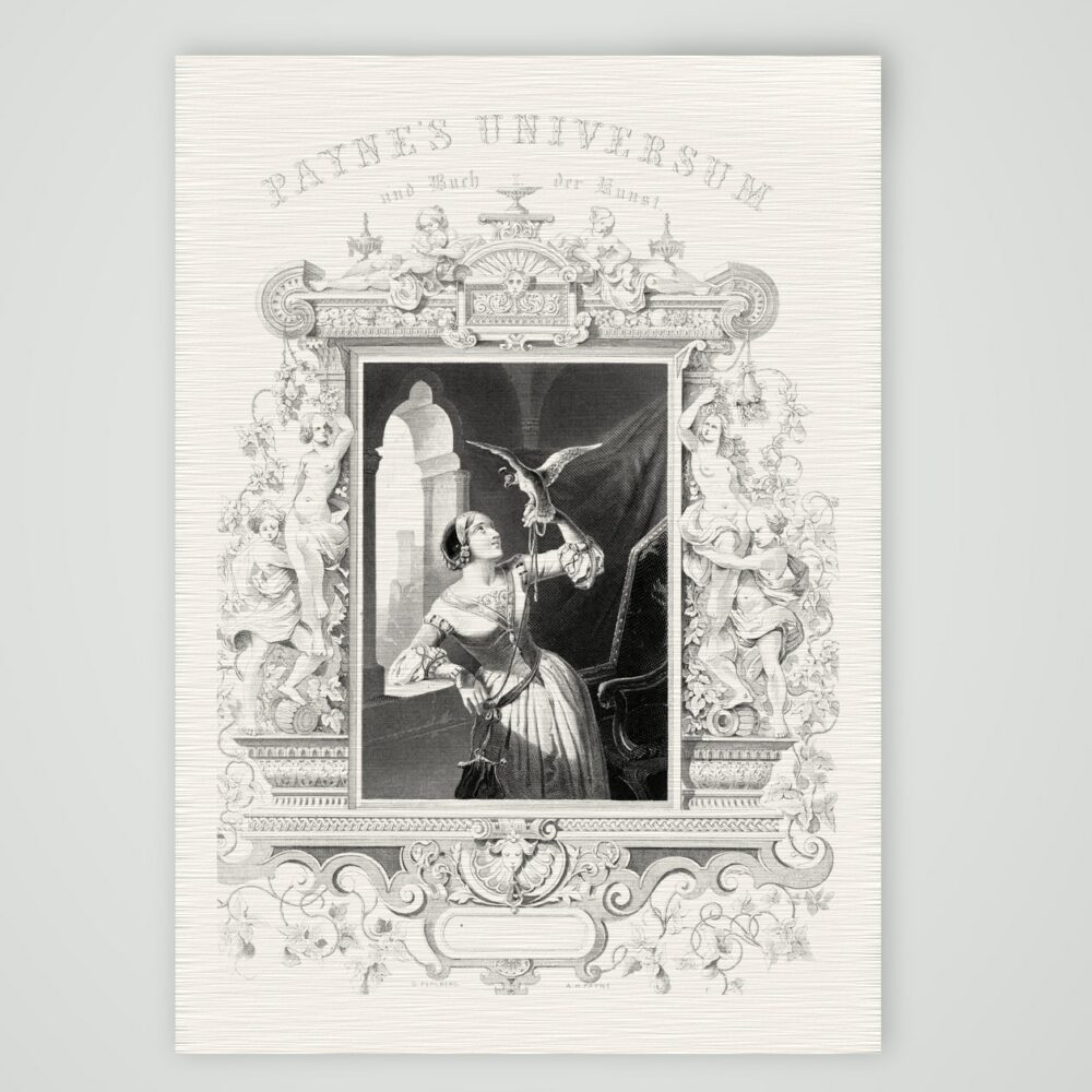 Titelblatt von Payne’s Universum – Stahlstich, Kunstdruck auf Leinenpapier