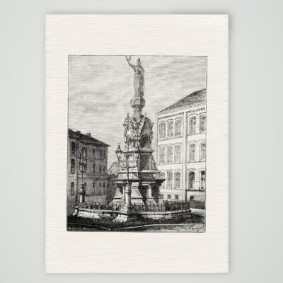 Dortmund, ein Denkmal – Holzstich, Kunstdruck auf Leinenpapier