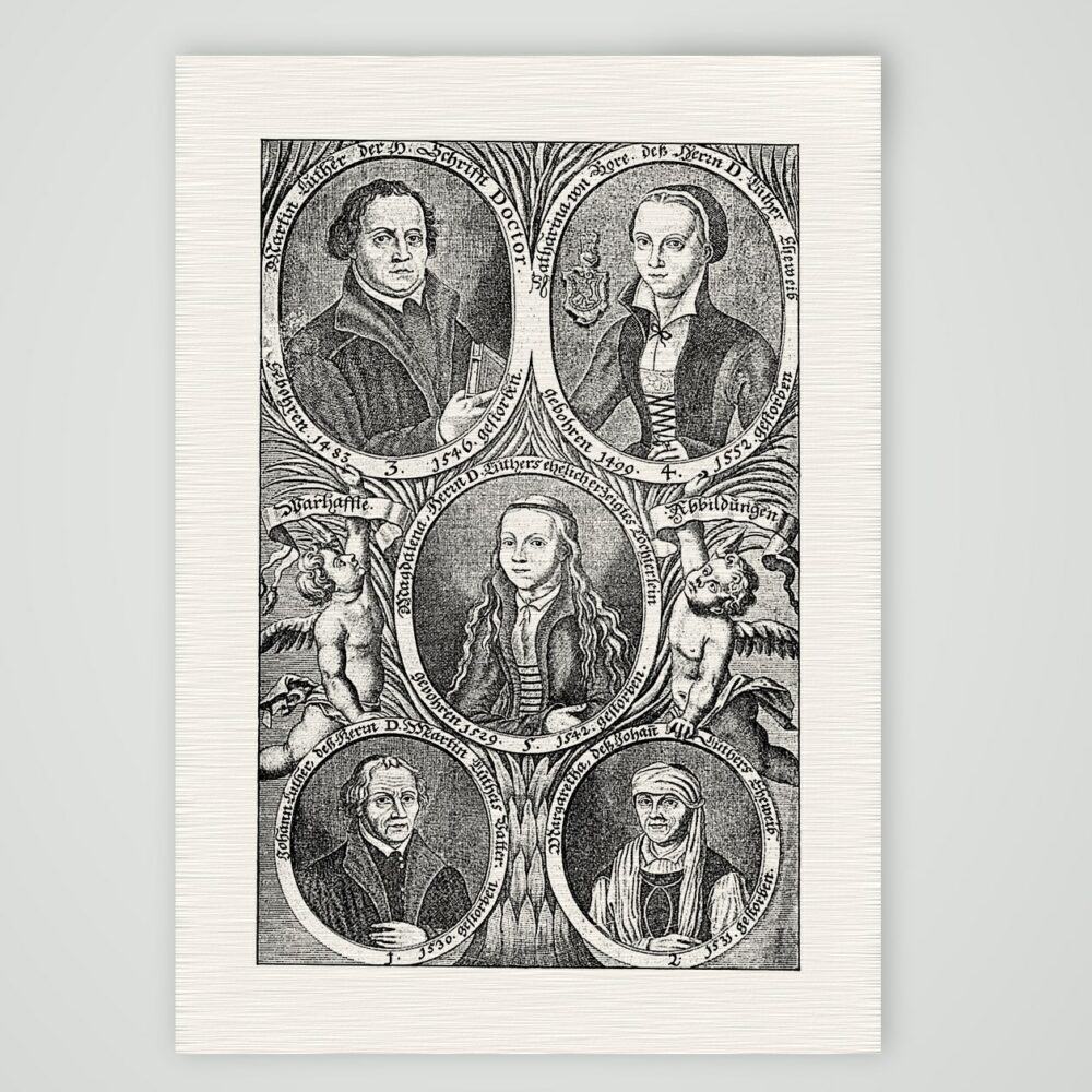 Porträts der Familie Luther – Kunstdruck auf Leinenpapier