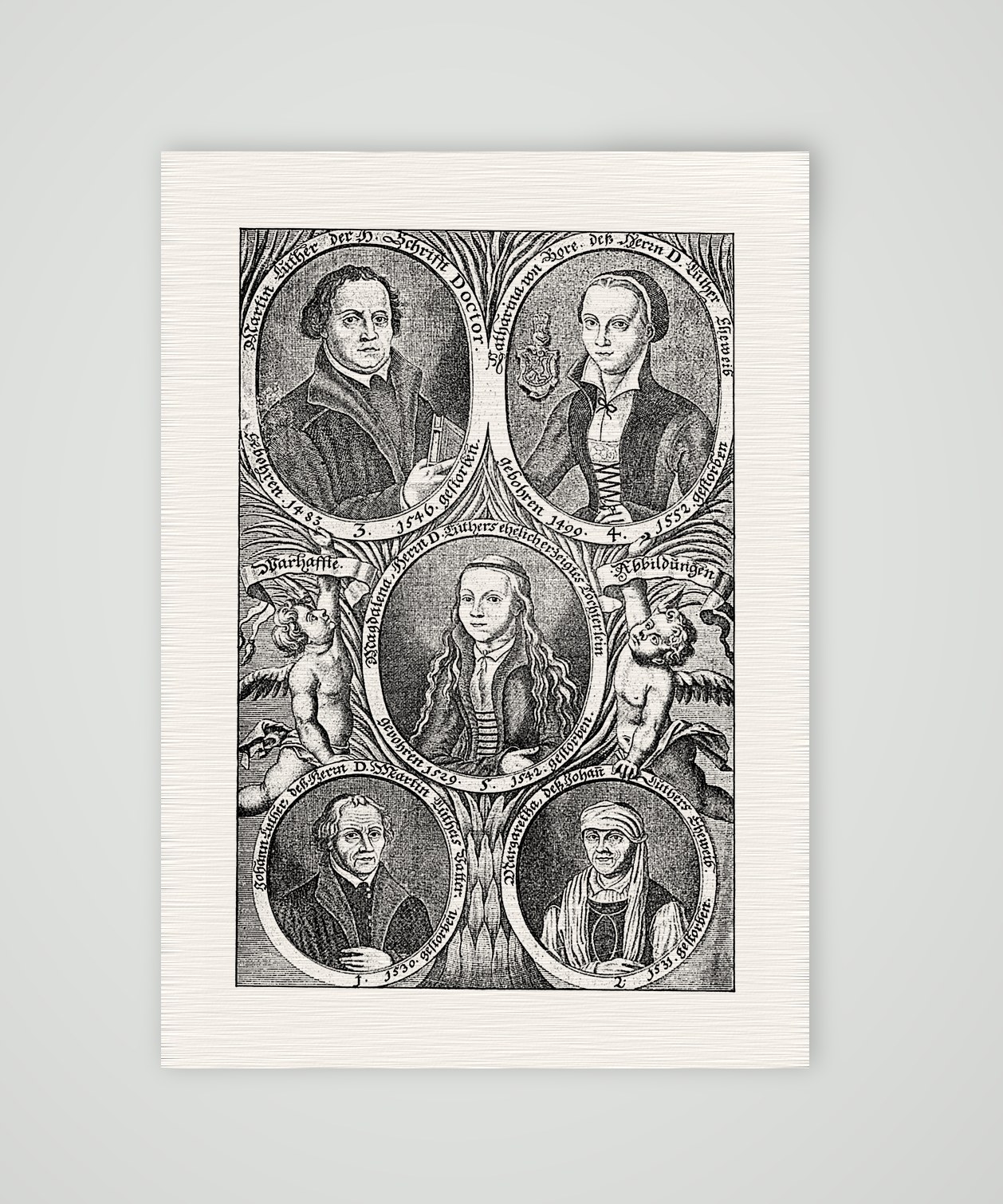 Porträts der Familie Luther – Kunstdruck auf Leinenpapier