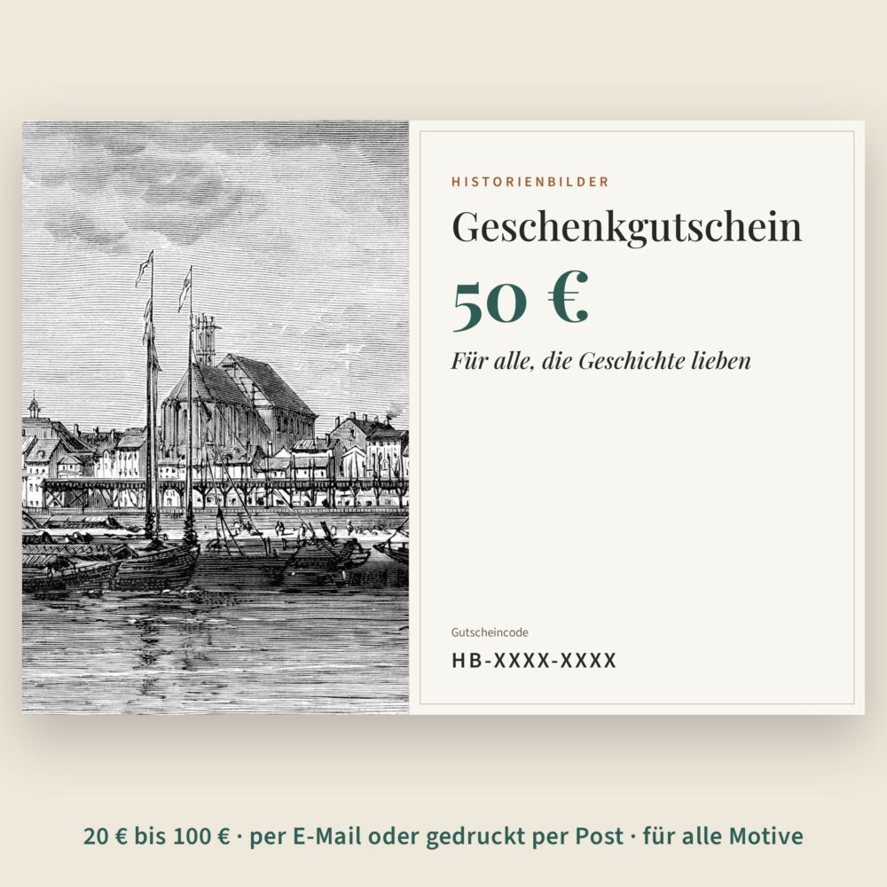 Geschenkgutschein von Historienbilder mit historischer Ansicht von Magdeburg